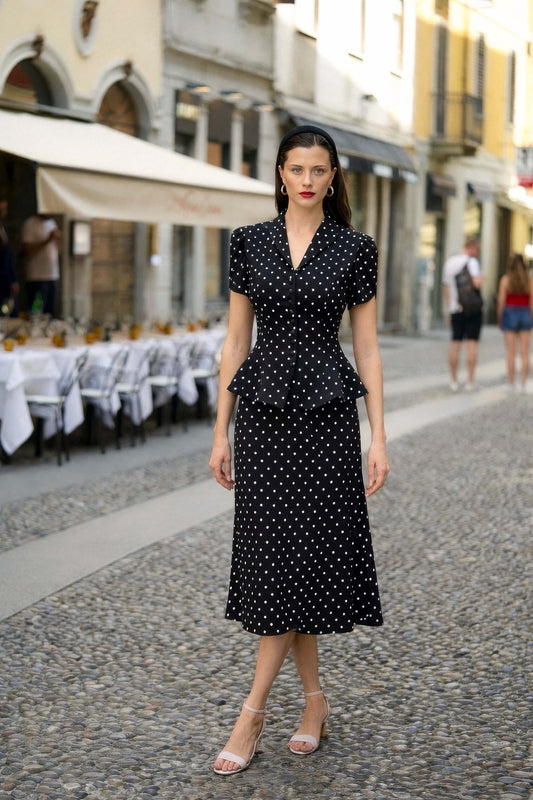 Andi Polka Dot Skirt Skirts Gaâla Black with dots 32