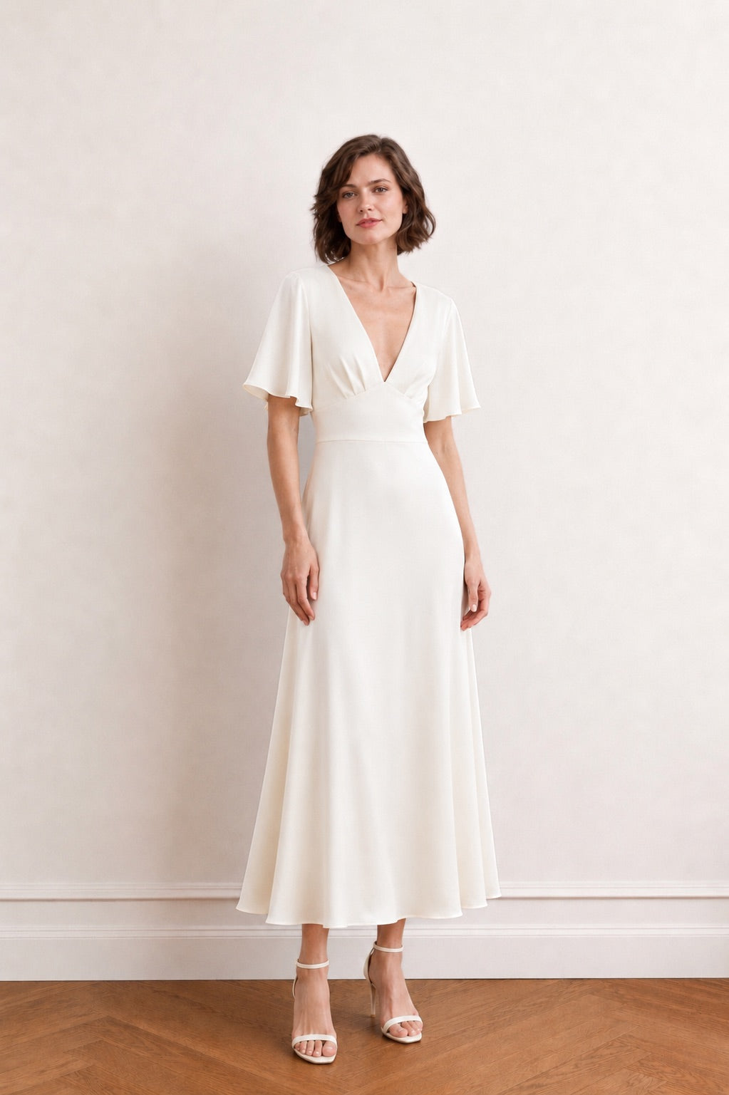 Cream Silk Wedding Dress