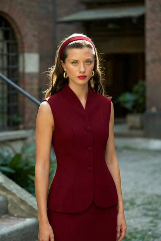 Valeria Sleeveless Vest Vests Gaâla Bordeaux XXS