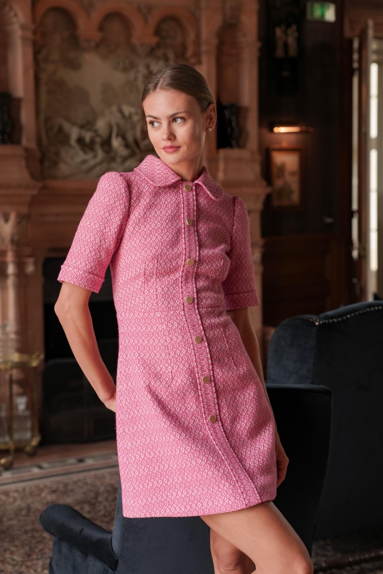 Pink Tweed Dress Cecilia Gala Pink Tweed Dress Cecilia Gala