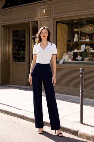 Richmond Straight Leg Pants Pants Gaâla Navy 32