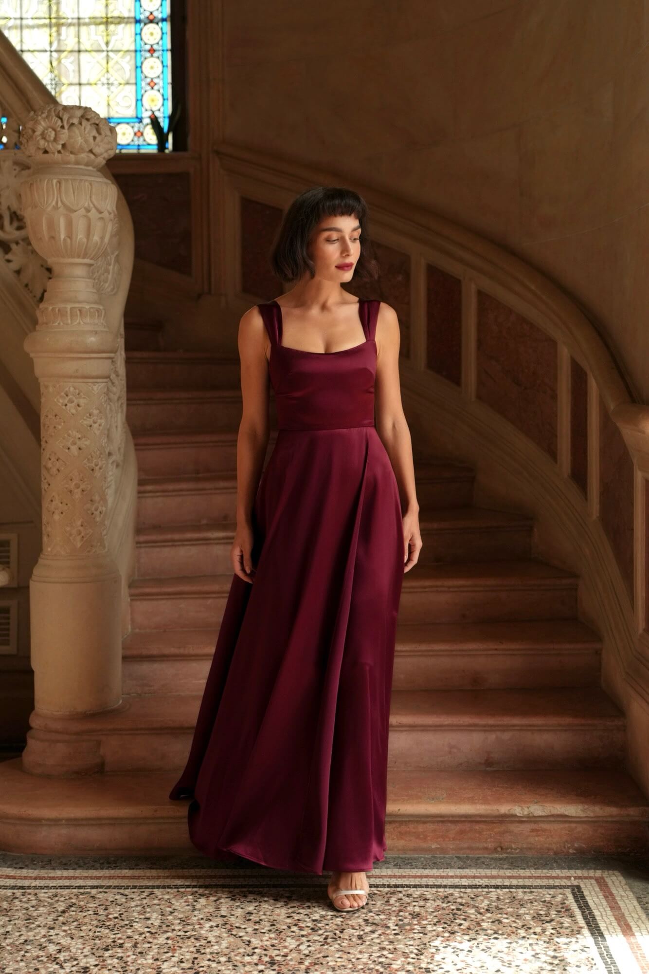 Gala Black Suzanne Maxi Dress Premium Upcycled Triacetate Square Neckline Folded Straps Tailored Waist Full Skirt Elegant Gown Gala Black Suzanne Maxi Dress Premium Upcycled Triacetate Square Neckline Folded Straps Tailored Waist Full Skirt Elegant Gown
