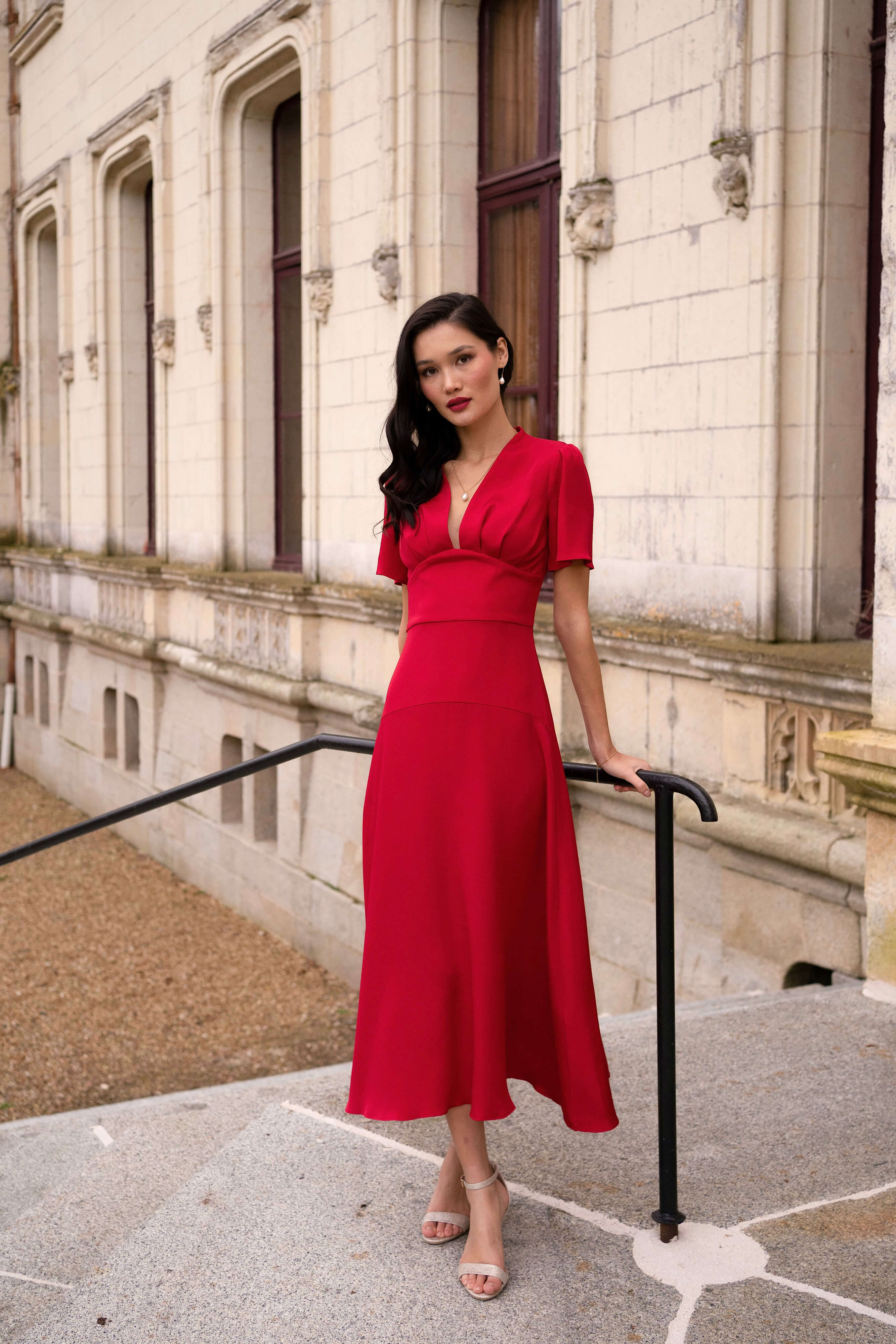 Tiana Red Silk Dress - GAÂLA