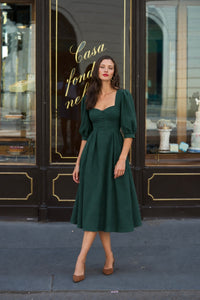 Bardetta Midi Dress Dresses Gaâla Emerald XXS Made-to-order