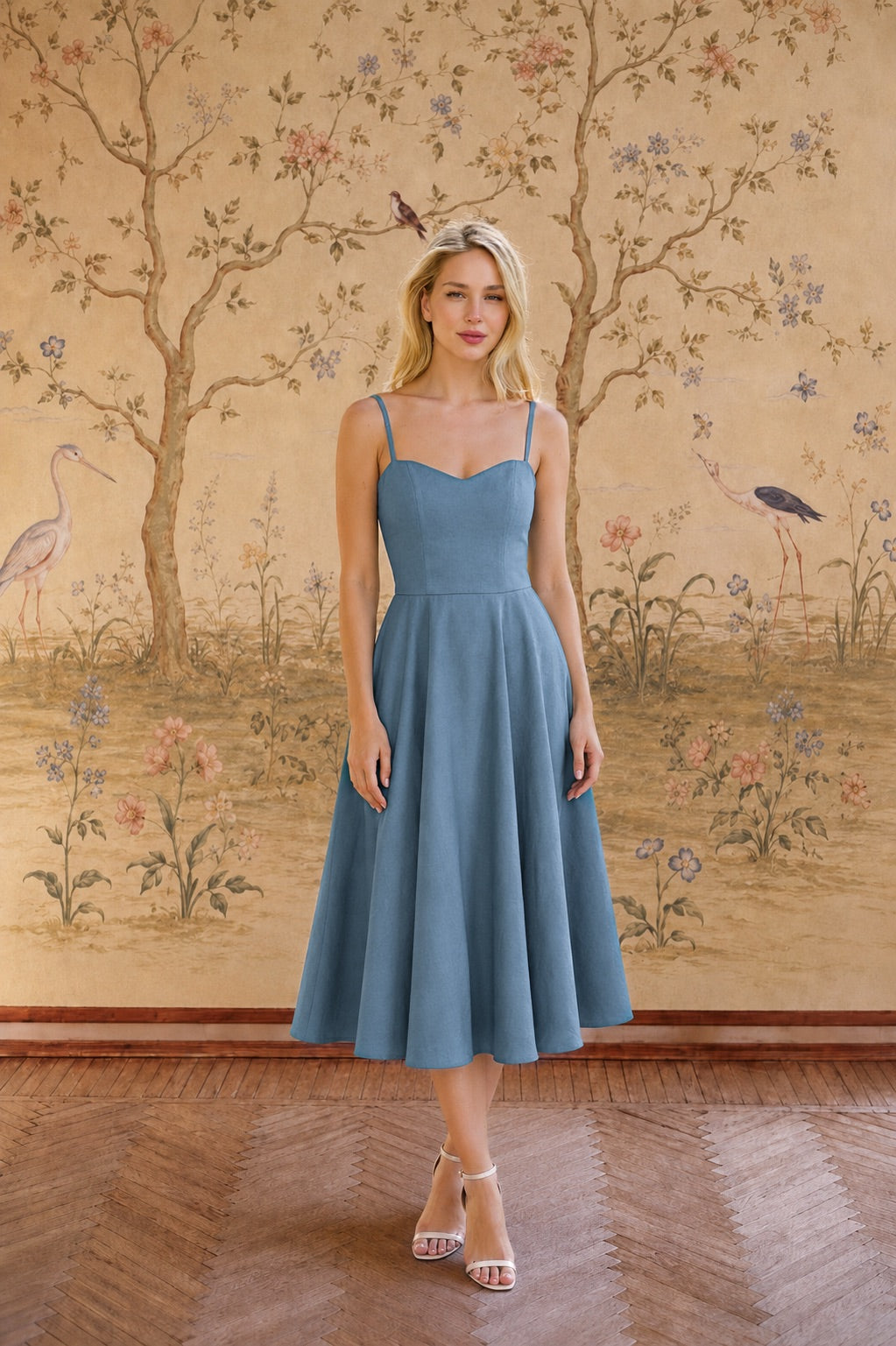bardot dress Gaâla Mauve Pink Bardot Linen Dress, Sustainable Corset Bodice Hourglass Silhouette With Removable Cotton Petticoat, Size Small