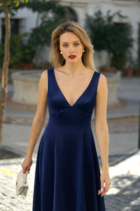 Calista Maxi Dress Dresses Gaâla Dark blue XXS Made-to-order