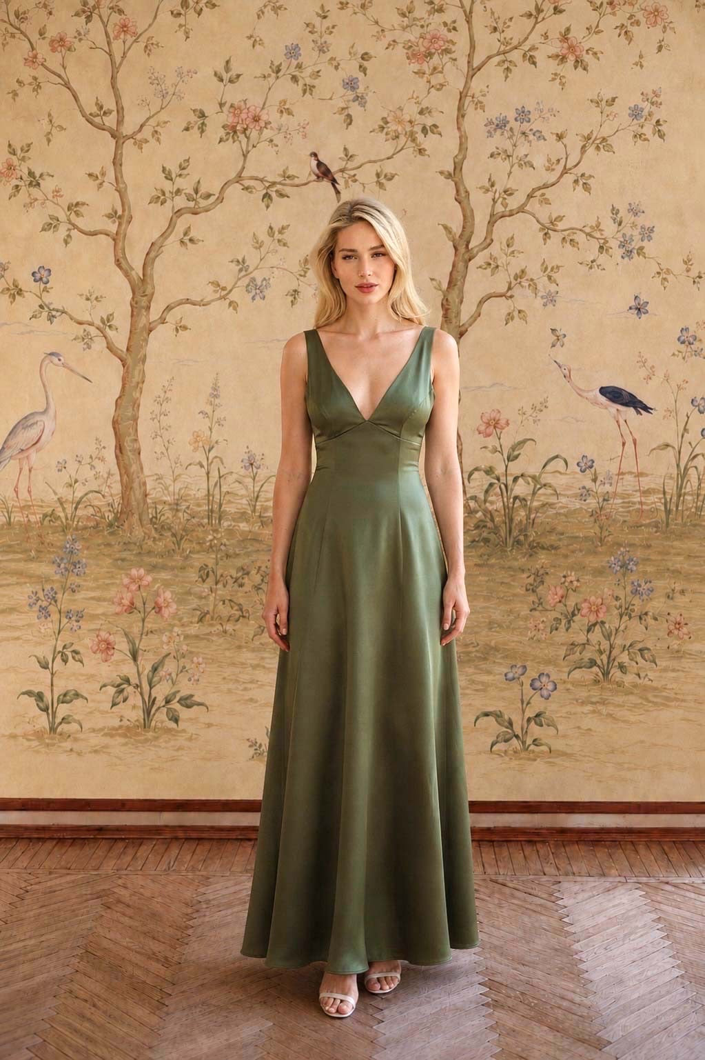 Calista Maxi Dress Dresses Gaâla Olive XXS Made-to-order