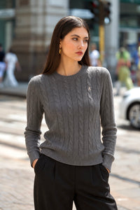 Christina Cotton Cashmere Sweater Knitwear Gaâla Grey XXS In stock