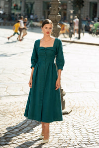 Esther Midi Dress Dresses Gaâla Green XXS In stock