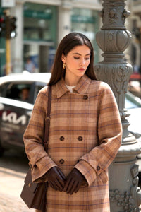 Francine Short Trench Coat Coats Gaâla Brown plaid XXS In stock