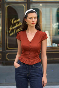 Gina Silk Blouse Blouses Gaâla Terracotta XXS In stock