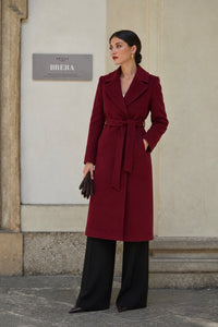 Giselle Wrap Coat Coats Gaâla Bordeaux XXS Made-to-order