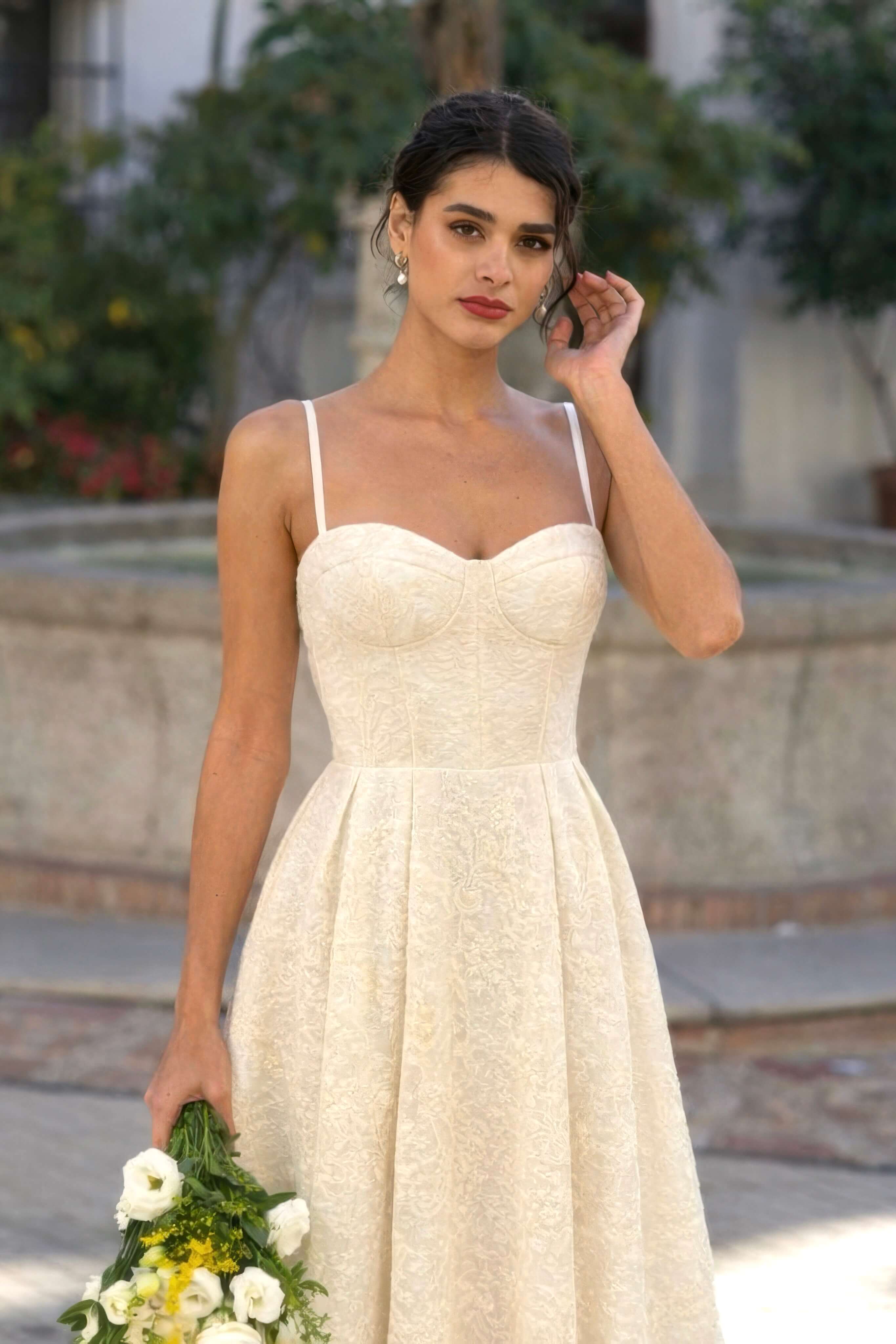 Gala Butter Cream Isla Lace Dress, Corset Bodice Mini With Adjustable Back Laces, Premium Upcycled Sustainable Evening Gown XS Gala Butter Cream Isla Lace Dress, Corset Bodice Mini With Adjustable Back Laces, Premium Upcycled Sustainable Evening Gown XS
