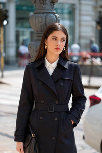 Kelianne Wool Trench Coat Coats Gaâla Black shiny XXS In stock