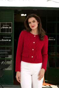 Leontine Tweed Jacket Jackets Gaâla Raspberry red XXS In stock