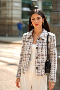 Melanie Wool Short Coat Coats Gaâla Brown silver multicolor XXS In stock
