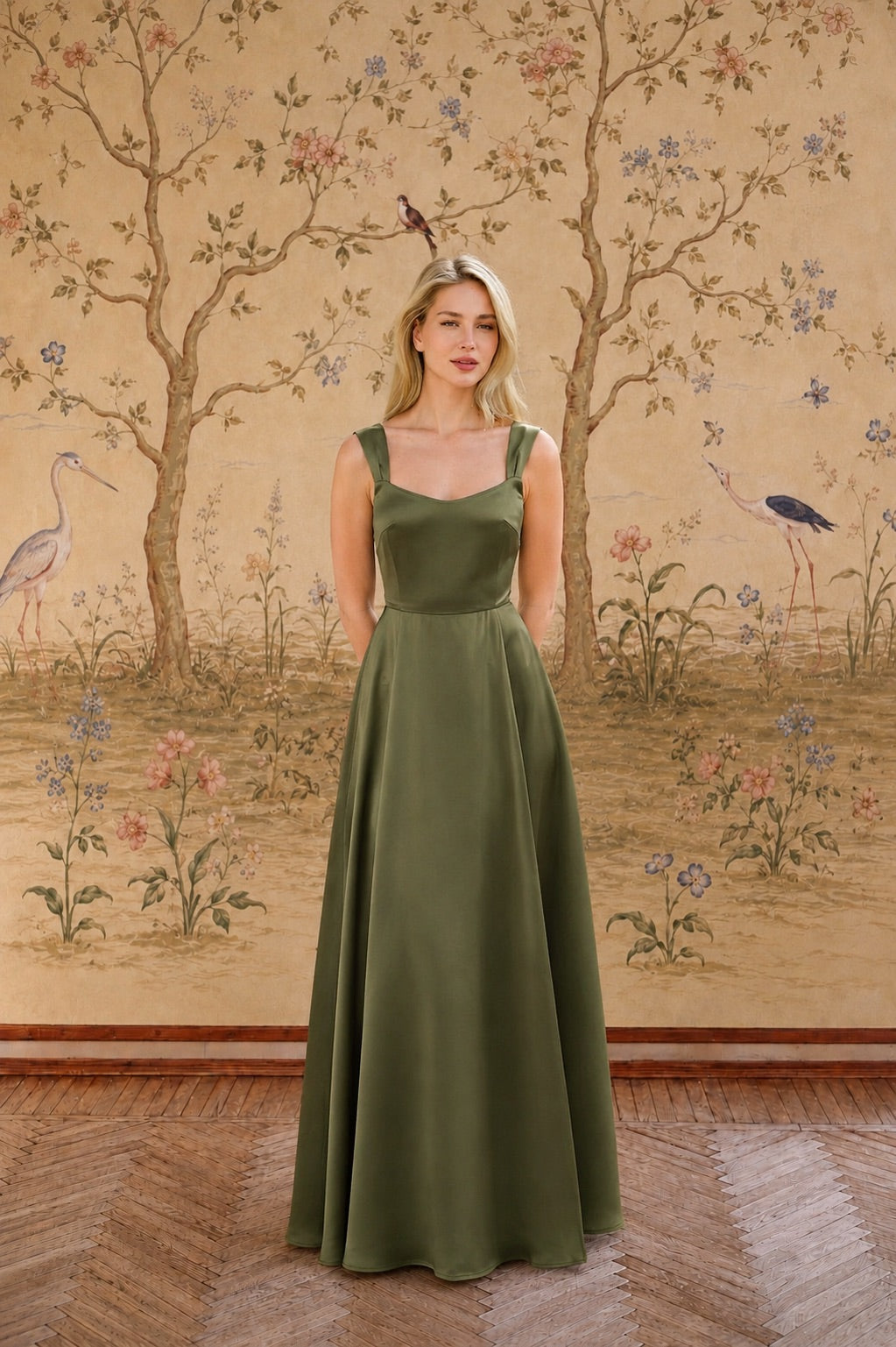 formal dresses maxi Gaâla Sky Blue Suzanne Maxi Dress, Elegant Square Neckline Upcycled Triacetate Evening Gown with Full Skirt and Open Back