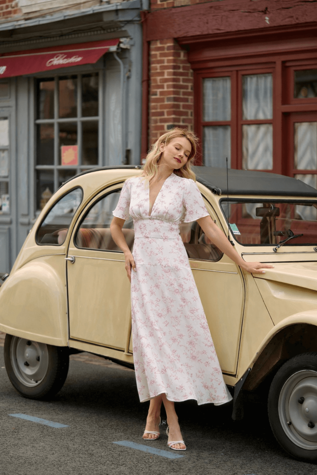 Tiana Maxi Dress Dresses Gaâla Lavender Toile de Jouy Birds XXS Made-to-order