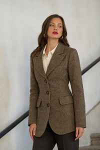 Victoire Blazer Coat Coats Gaâla Brown fishbone XXS In stock