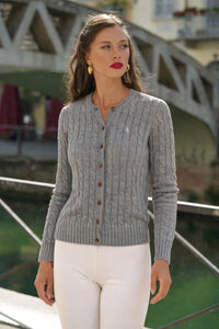 Vincent Cotton Cashmere Cardigan Knitwear Gaâla Grey XXS In stock