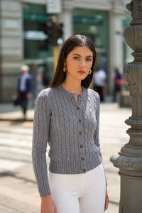 Vincent Cotton Cashmere Cardigan Knitwear Gaâla Grey XXS In stock