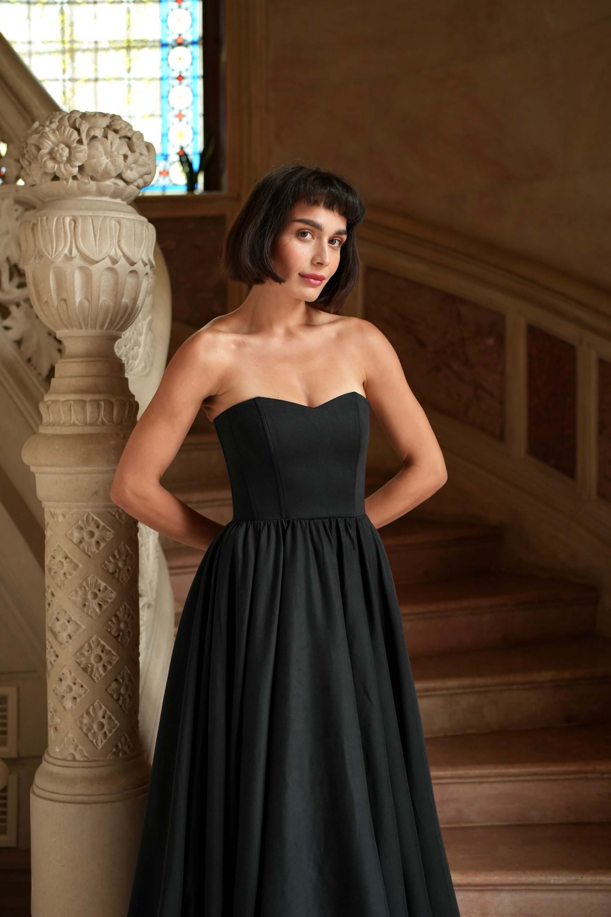 Black Strapless A-Line Dress Annabeth Black Strapless A-Line Dress Annabeth