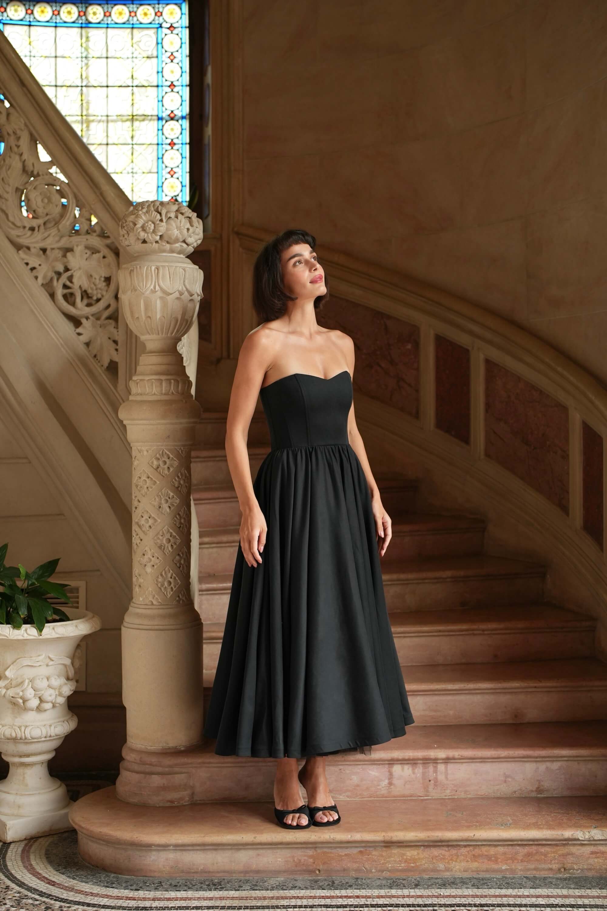 Black Strapless A-Line Dress Annabeth Black Strapless A-Line Dress Annabeth