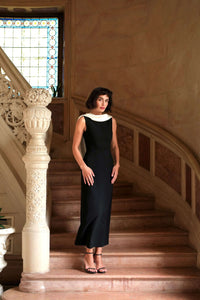 Lunara Scarf Dress Dresses Gaâla Black XXS Made-to-order