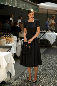 Rina Midi Dress Dresses Gaâla Black XXS Made-to-order