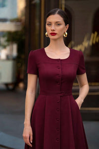 Rina Midi Dress Dresses Gaâla Bordeaux XXS Made-to-order