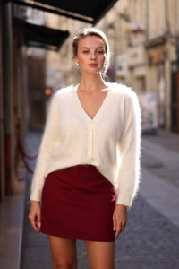 Cecile Cashmere Cardigan Knitwear Gaâla Cream XS-S Made-to-order
