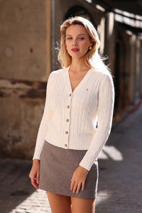 Vince Cotton Cashmere Cardigan Knitwear Gaâla Cream XXS In stock