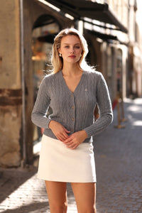 Vince Cotton Cashmere Cardigan Knitwear Gaâla Grey XXS In stock