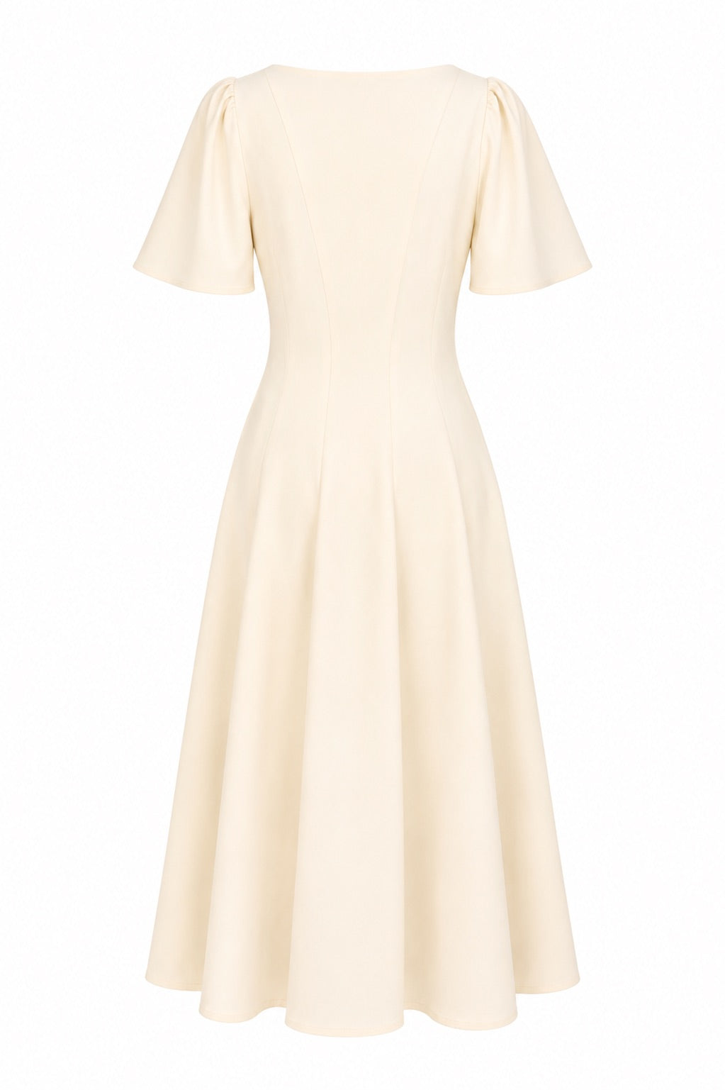 cream color midi dress Cupshe Vanilla Cream Beige Midi Dress - Beige