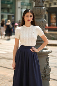 Tina Cable Knit Top Knitwear Gaâla Cream XXS In stock