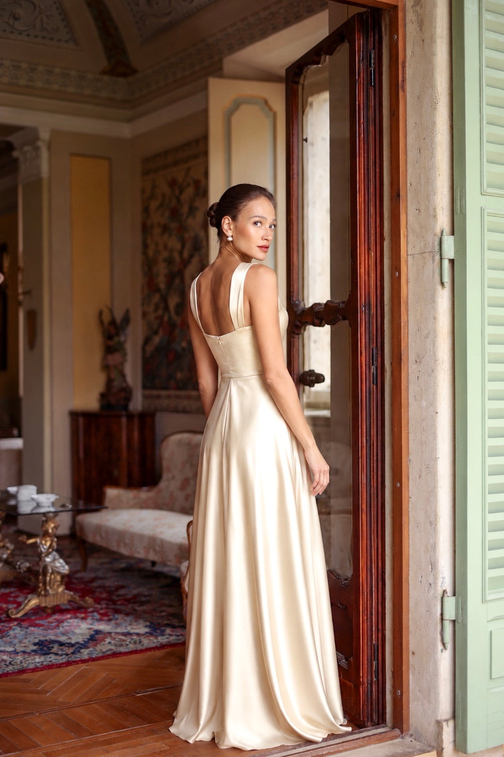 formal maxi dresses for weddings Cross Halter Satin Bodycon Dress Elegant Evening Gown Zipper 9 Gala Champagne Suzanne Maxi Dress,