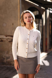 Vincent Cotton Cashmere Cardigan Knitwear Gaâla Cream XXS In stock