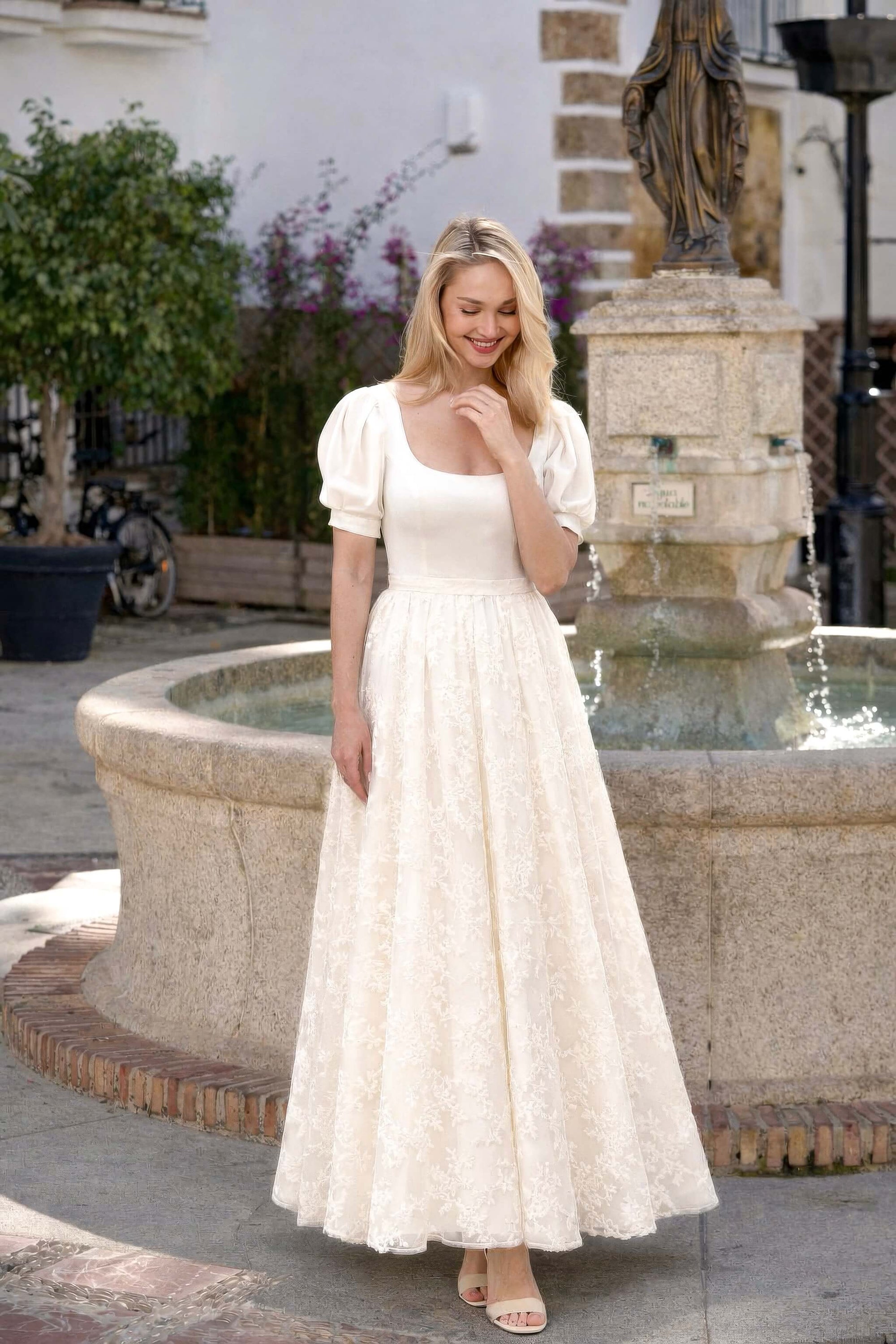 Lenora Silk Dress Dresses Gaâla Lace skirt XXS Made-to-order