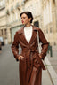 Nadine Faux Leather Trench Coat