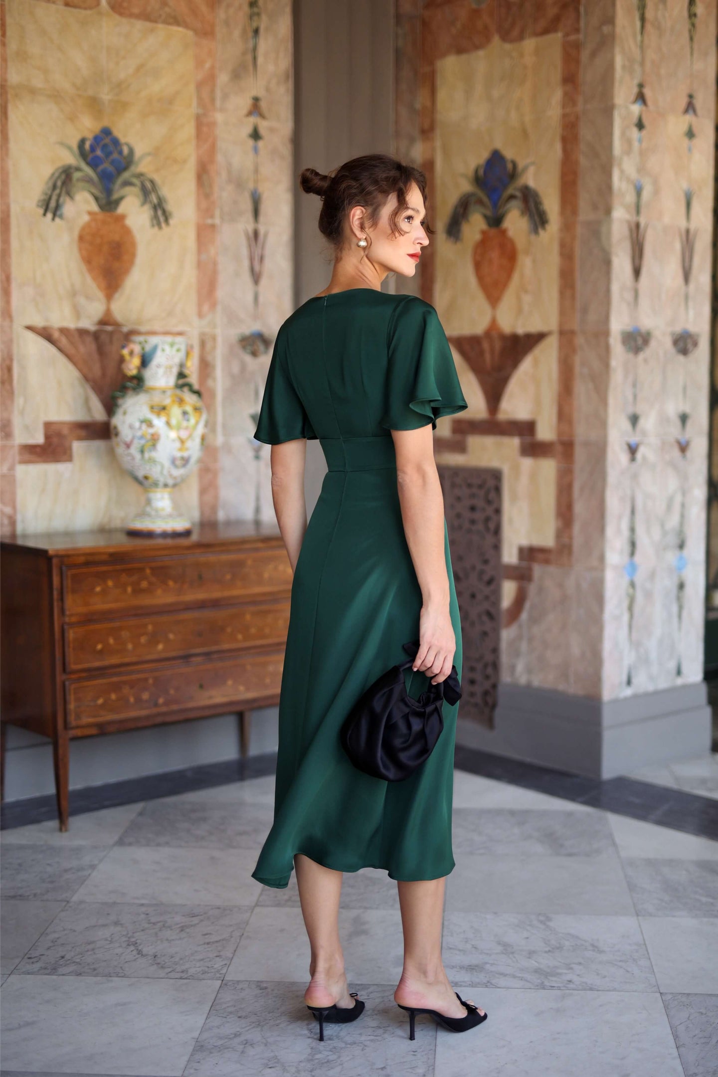 Clara Coral Silk Dress main image 0