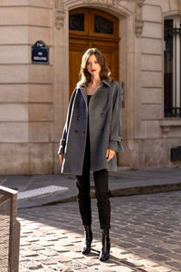 Francine Short Coat Coats Gaâla Grey melange XXS In stock
