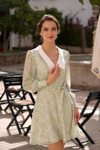 Georgia Mini Dress Dresses Gaâla Green blue floral XXS In stock
