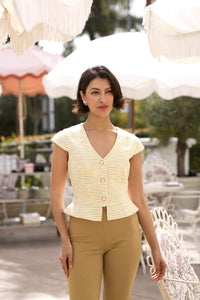 Alana Peplum Top Tops Gaâla Green multicolor XXS In stock