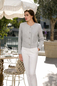 Leonard Short Coat Jackets Gaâla Grey white XXS Made-to-order