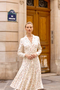 Hortensia Belted Dress Dresses Gaâla Blackberry print XXS Made-to-order