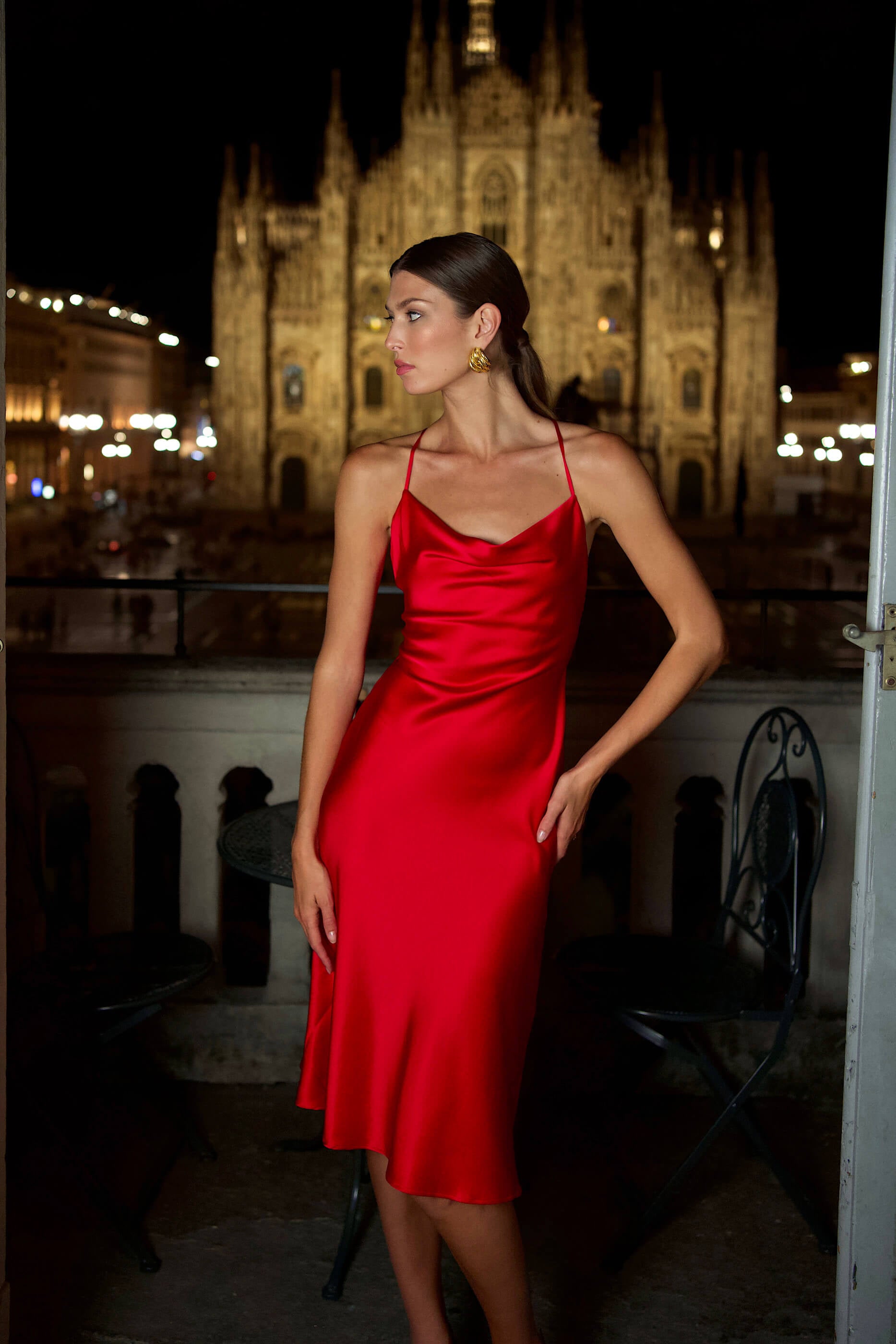 Red Silk Slip Dress