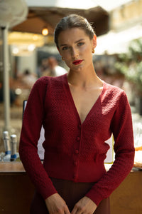 Clary Knit Cardigan Knitwear Gaâla Bordeaux XS Made-to-order