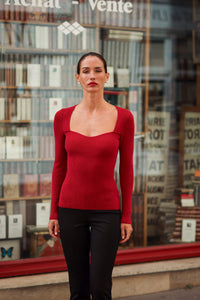 Dylan Knit Top Knitwear Gaâla Red XS In stock