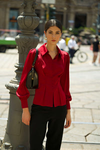 Posie Silk Blouse Blouses Gaâla Bordeaux XXS Made-to-order