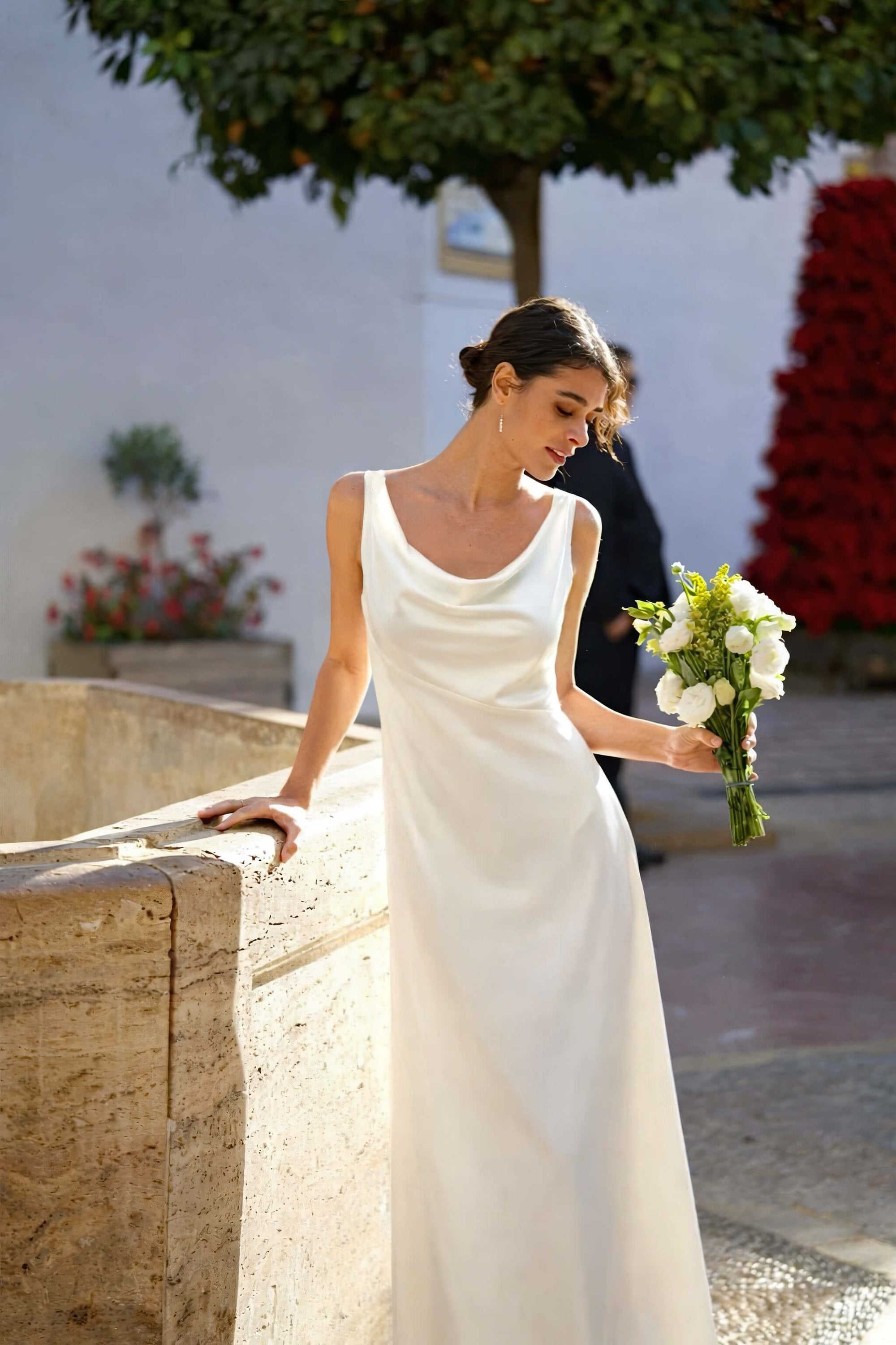 Charlize Cowl-Neck Dress Dresses Gaâla White XXS Made-to-order